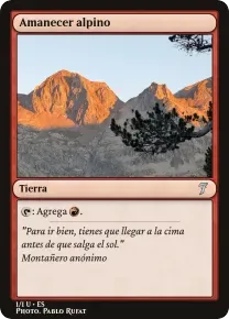 Example card: Amanecer alpino